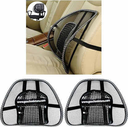 2 Pc Cool Vent Cushion Mesh Back Lumbar Support Car Office Home Chair Seat Black Mesh Back Lumbar Support, Back Support Seat Cushion with Breathable Mesh for Office Chairs Car 14.5" H x 16" W x 6" D