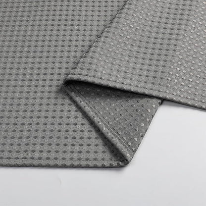 meioro Grey Shower Curtain, Waffle Weave 256GSM Heavy Duty Textured Fabric Shower Curtains for Bathroom Hotel Spa, Luxury Weighted Polyester Cloth Bath Curtain Set with 12 Hooks, 72Wx72H
