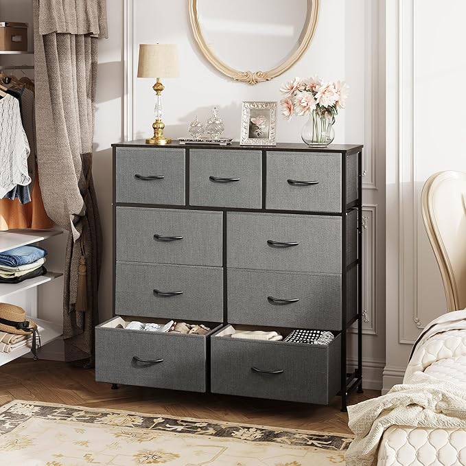 WLIVE 9-Drawer Dresser, Fabric Storage Tower