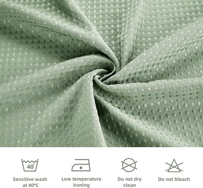 LaCyan 3 in 1 Waterproof Waffle Weave Shower Curtain and Clear Liner Set with 6 Stainless Steel Hooks Double Sided for Bathroom 72 Inches Heavy Duty Polyester Fabric Shower Curtains 36x72
