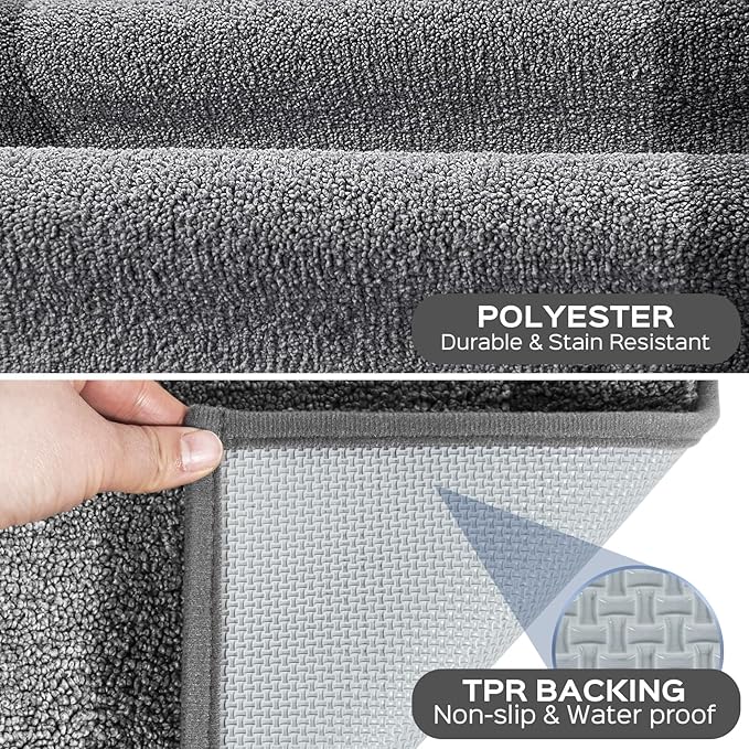DOMUSTEX Machine Washable Kitchen Rug 24" x 70", Non Slip Kitchen Mat for Floor, Absorbent Entrance Runner Rug for Bedroom, Hallway, Bathroom, Door (Roll Packing)
