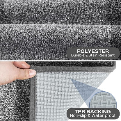 DOMUSTEX Machine Washable Kitchen Rug 24" x 70", Non Slip Kitchen Mat for Floor, Absorbent Entrance Runner Rug for Bedroom, Hallway, Bathroom, Door (Roll Packing)