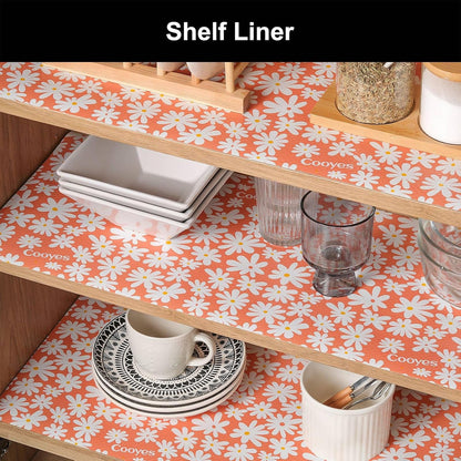 Cooyes Shelf Liner – Premium Non-Adhesive Cabinet & Drawer Liner for Kitchen – Waterproof Shelf Paper with Modern Pattern – Durable EVA Cabinet Mat – Easy to Cut （17.5" W x 197" L）