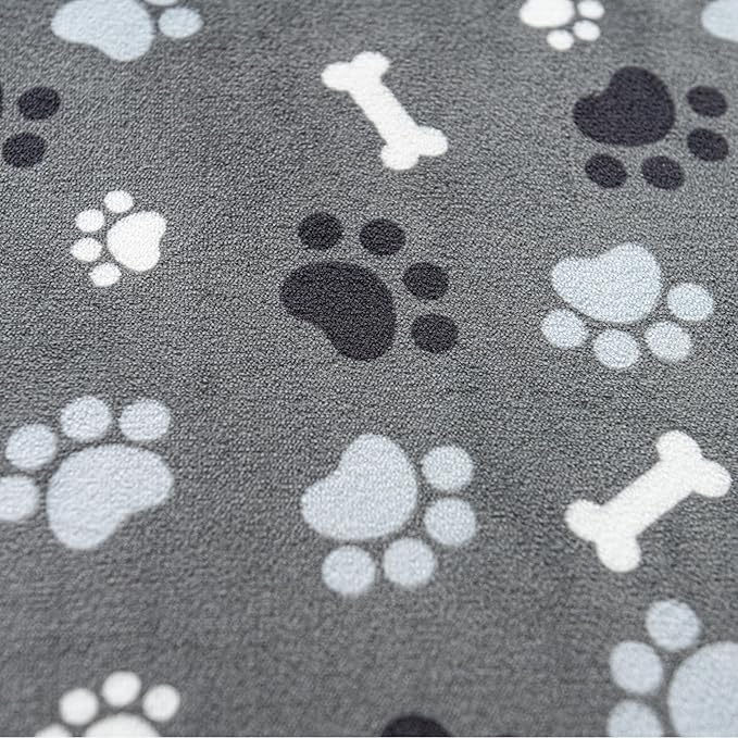 AIWEK Dog Blanket Paw Bone Pattern 1 Pack 3 Colorful 40"*30" Super Soft Warm Flannel Sofa Cover Car Bed Protector, Urine Proof Washable Outdoor Pet Blanket for Puppy Large Dogs & Cats