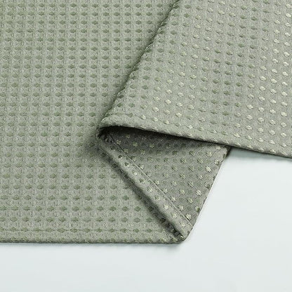 meioro Sage Green Shower Curtain, Waffle Weave 256GSM Heavy Duty Textured Fabric Shower Curtains for Bathroom Hotel Spa, Luxury Weighted Polyester Cloth Bath Curtain Set with 12 Hooks, 72Wx96H