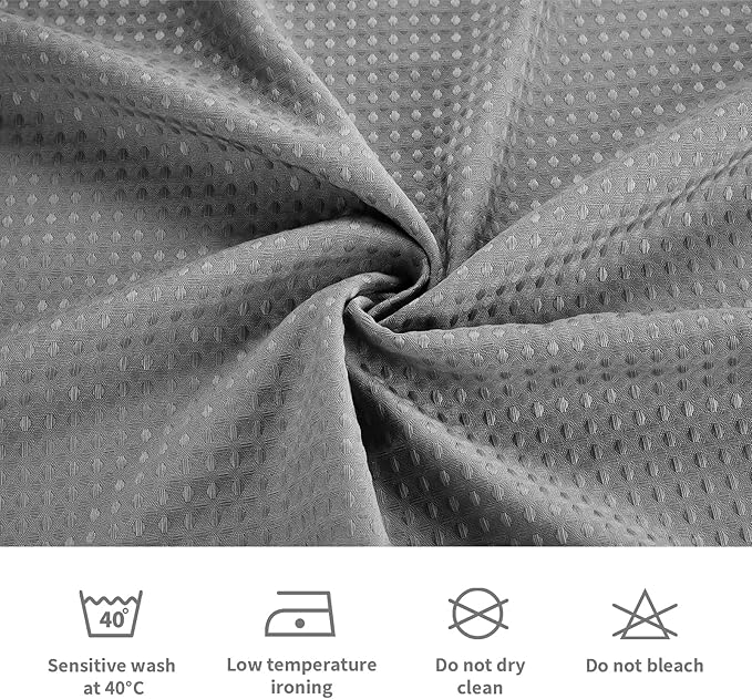 LaCyan 3-in-1 Waterproof Waffle Weave Shower Curtain Set 72x72, 258GSM Heavy Duty Fabric with Clear PEVA Liner (3 Magnets) & 12 Stainless Steel Double Hooks, Hotel Style Bathroom Upgrad