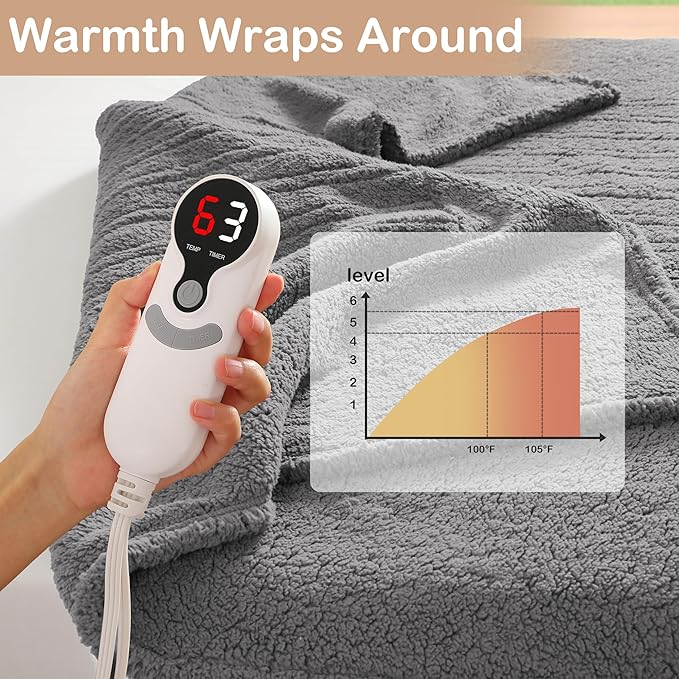 Electric Heated Blanket Full Size 72"×84"