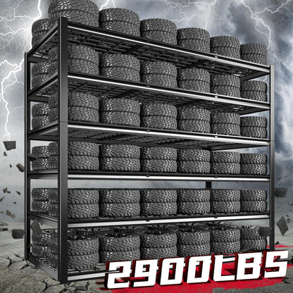 REIBII 60" W Garage Shelving, 2900LBS Storage Shelves, 6 Tier Heavy Duty Shelving, Adjustable Metal Shelving Units and Storage Rack for Warehouse, Pantry, Basement, 60" W x 84" Hx 24" D