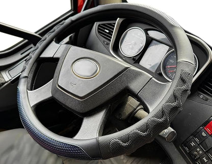 PINCTROT XL Size 17.5-18 Inch Great Grip Steering Wheel Cover for Semi Truck, Fits RV, Big Rig Trucker, 18 Wheeler and Classic Cars, Anti-Slip Design 17.5-18 Inch (Blue)