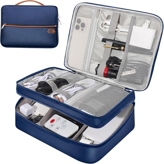 CILLA Electronic Organizer Travel Case, Travel Cord Organizer Case Portable Waterproof Cable Organizer Bag for Charger, Cord, USB, Power Bank, Earphone