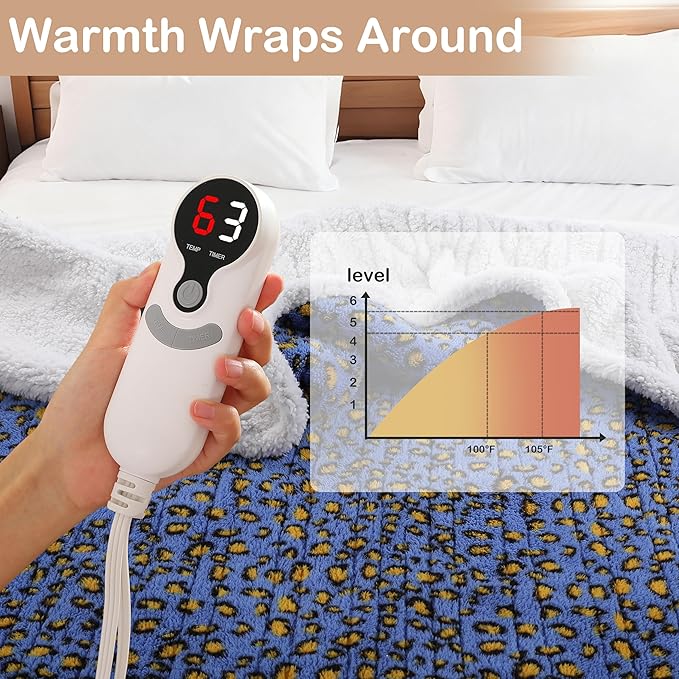 Electric Heated Blanket Full Size 72"×84"