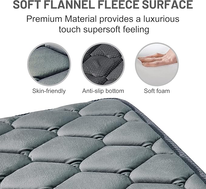 luckyvo Dog Crate Mats,Soft Kennel Pads Washable with Anti-Slip Bottom,Dog Kennel Pads for Sleeping,Pets Mattress Cat Dog Beds for Large Medium Dogs(35x22,Grey)