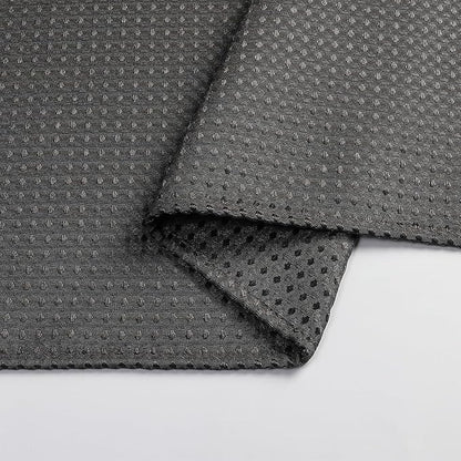 meioro Charcoal Grey Shower Curtain, Waffle Weave 256GSM Heavy Duty Textured Fabric Shower Curtains for Bathroom Hotel Spa, Luxury Weighted Polyester Cloth Bath Curtain Set with 12 Hooks, 72Wx78H