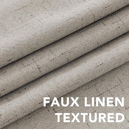 H.VERSAILTEX Primitive Linen Curtains 100% Blackout Curtain Drapes Burlap